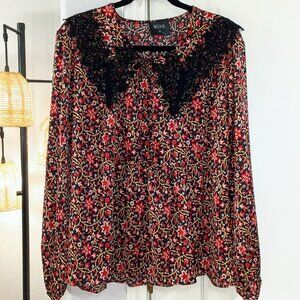 WEEK & Floral & Lace Wicked Witch Blouse. Size XL